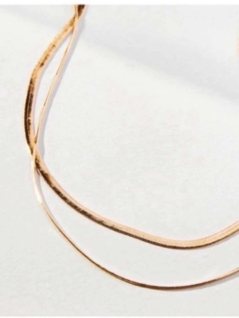 New! Gold Herringbone Snake Chain Necklace Stack Set (2002) NWOT